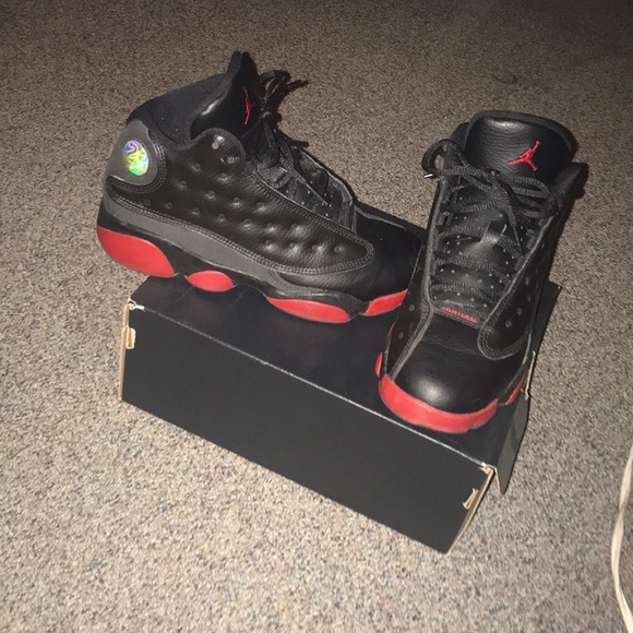 Black and red Jordans